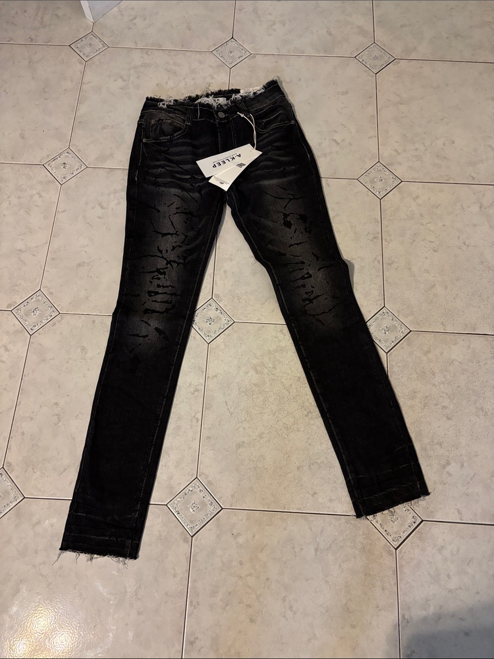 A.L.C. Black Distressed Skinny Jeans